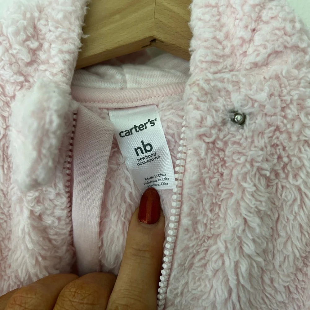 Carter's Soft Pink Fleece Footed Coverall newborn